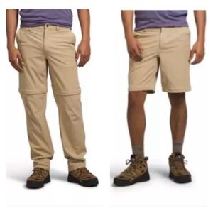 EXC! North Face Cargo Zip Off Convertible Pants Shorts Men's Medium Beige Tan